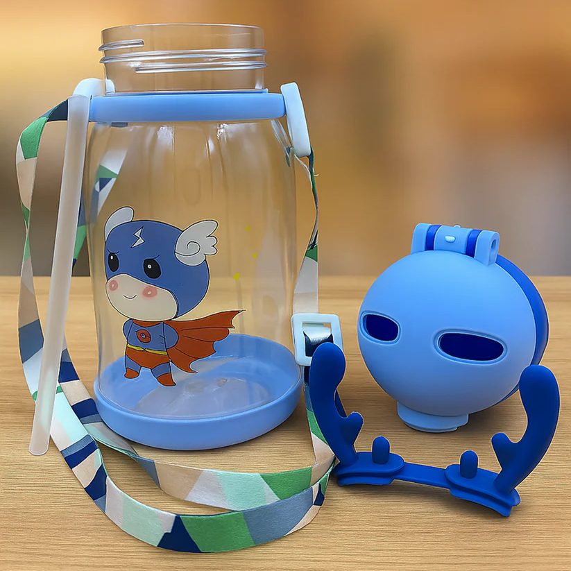 Cute Cartoon Kids Water Bottle 450ML, Multiple Colors Available - Image 3
