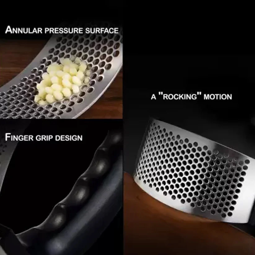 Stainless Steel Garlic Crusher with Comfortable Handle Design - Image 3