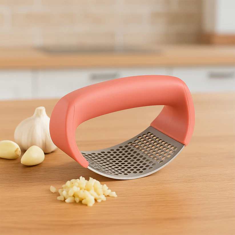 Stainless Steel Garlic Crusher with Comfortable Handle Design - Image 4