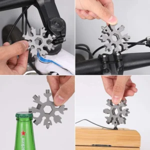 Durable & Portable 18 In 1 Snowflake Multi-Tool, Bottle Opener & Screwdriver Kit
