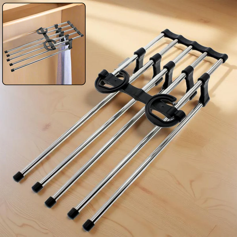 Adjustable Trouser Pants Hanger Organizer For Trousers, Scarves, Ties, Belts - Image 3